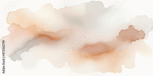 Abstract neutral watercolor vector background in earthy beige and terracotta tones