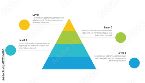 4 Levels Pyramid Infographic Template Design
