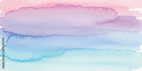 Abstract pastel watercolor background wash gradient mixing pink purple and blue colors vector