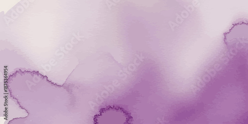 Soft violet and purple watercolor vector background Abstract lavender bleed texture for design