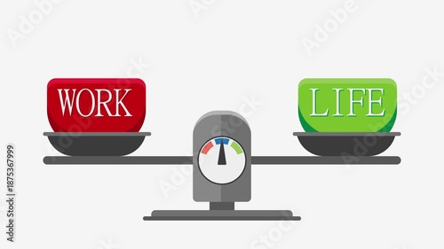 Work life balance concept weighing career and personal life