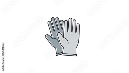 Illustration of protective gloves for safety and hygiene purposes.