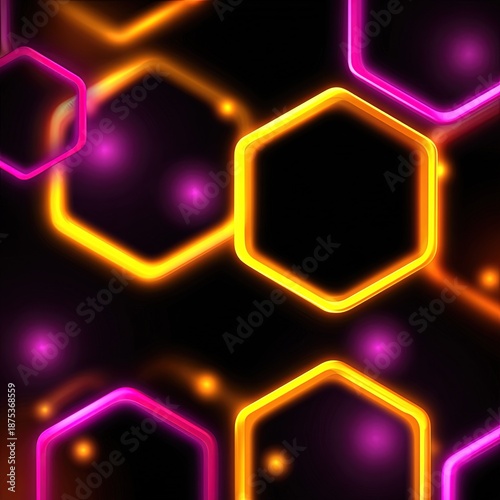 Abstract Glowing Hexagon Pattern Design