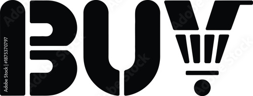 Bold "BUY" text integrated with a shopping cart