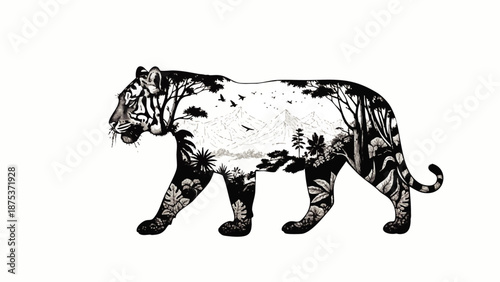 Abstract Animal Silhouette Collection Double Exposure Motion Art