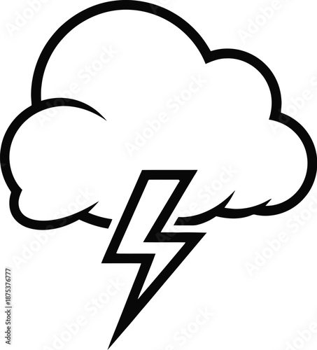 Stormy weather with lightning bolt