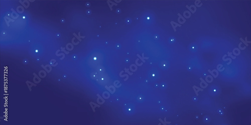 Blue Night Sky With Soft Glow and Sparkling Stars for Calm Dreamy Background