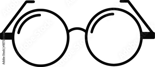Simple black round glasses illustration