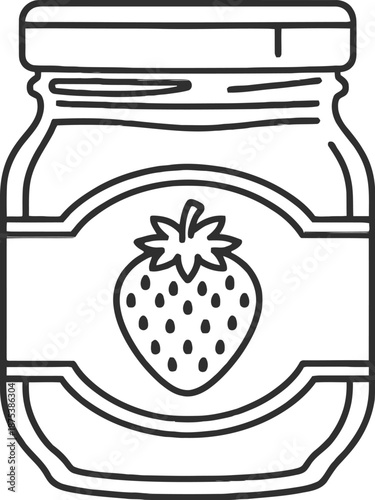 Strawberry jam in a jar