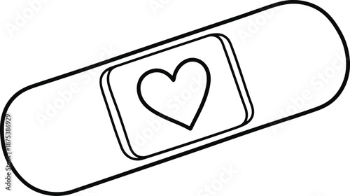 Band aid with heart symbol on it