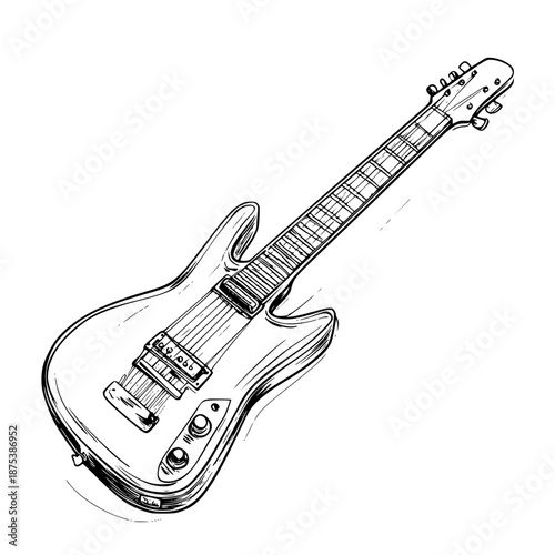 Electric Guitar: Strumming Soul Rock | Clean, isolated vector art for creative projects.