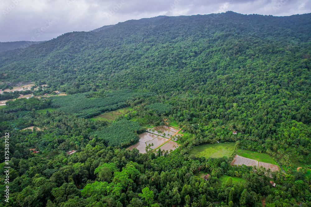 Obraz premium village in the mountains, kabbinale, udupi