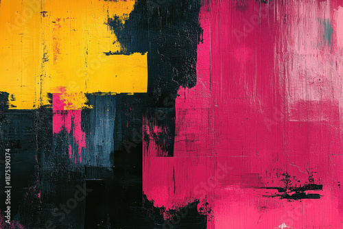 Vibrant Maximalist Abstract Background with Neon Colors and Layered Textures