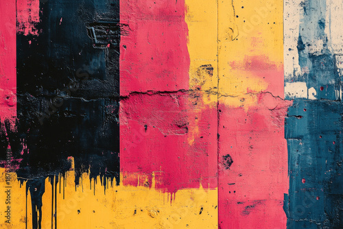 Vibrant Maximalist Abstract Background with Neon Colors and Layered Textures