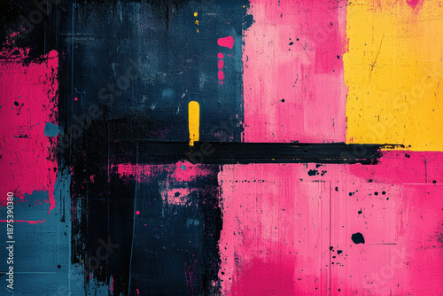 Vibrant Maximalist Abstract Background with Neon Colors and Layered Textures