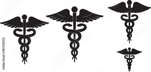 caduceus medical symbol on white background