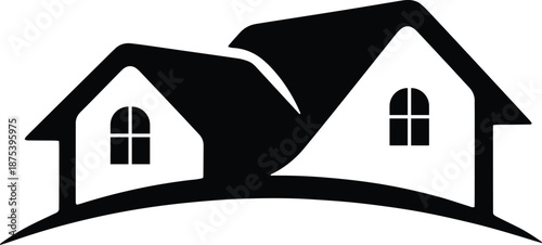 Twin House Roof Real Estate Vector”