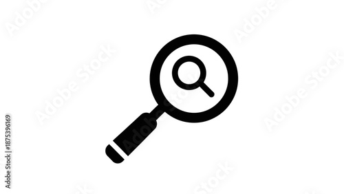 Magnifying glass icon for search and zoom, vector illustration.