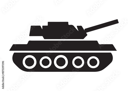 military tank logo silhouette vector, battle tank silhouette vector illustration, army tank silhouette logo vector, powerful military vehicle logo silhouette vector on white background.