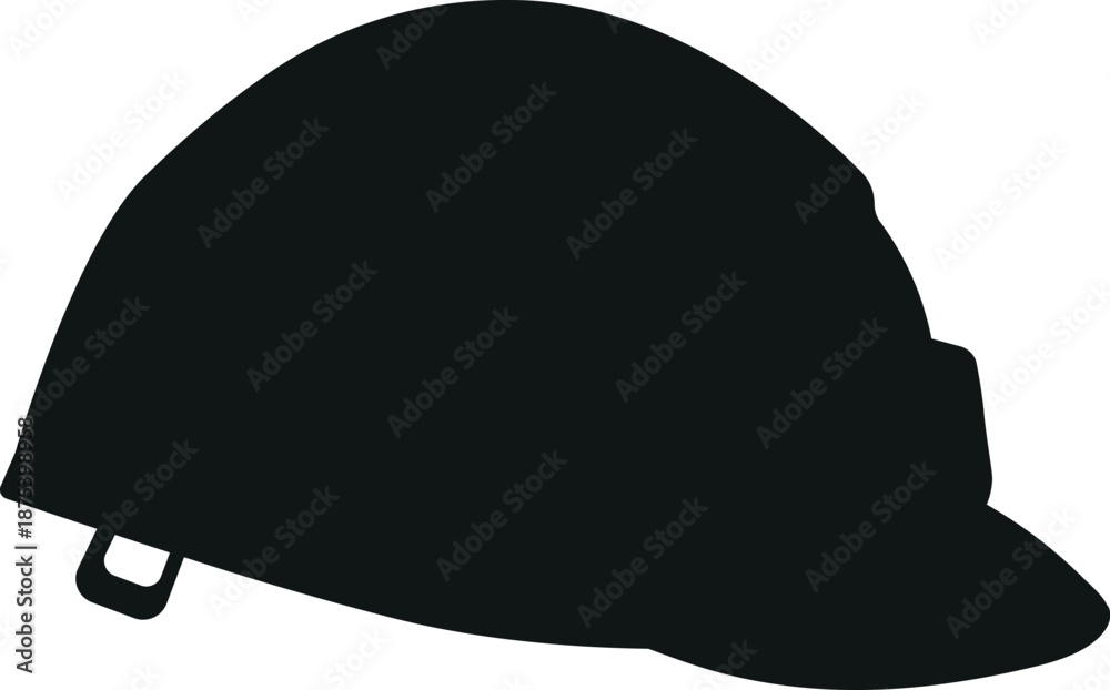Fototapeta premium Black Silhouette of an Industrial Safety Hard Hat