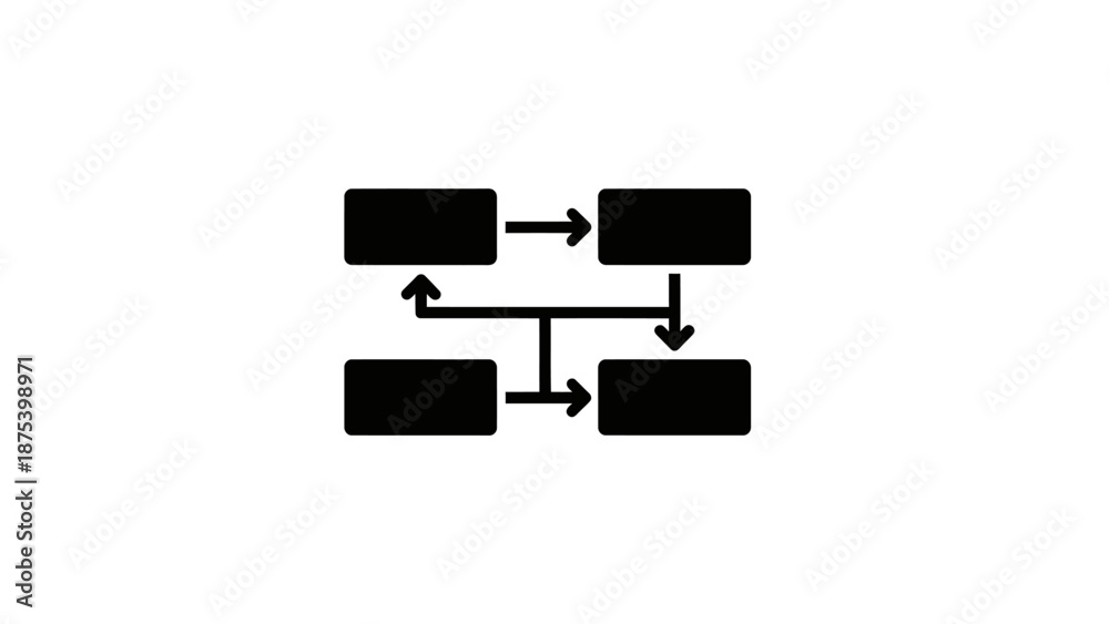 Fototapeta premium Flowchart Diagram Illustrating a Process with Four Steps.