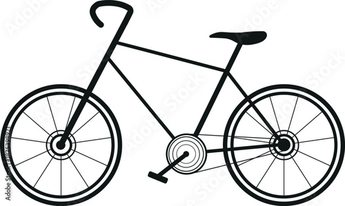 Modern Road Bike Silhouette Graphic Illustration