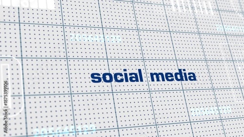 Social media charts and graphs diagram animation.