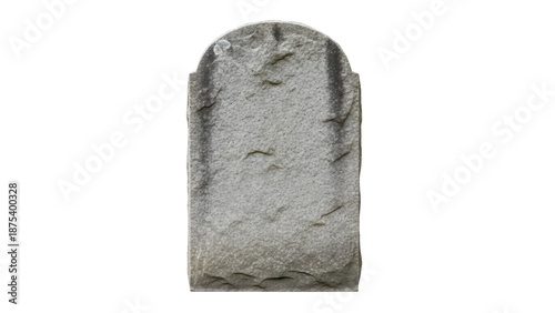 Foto Weathered gray tombstone PNG isolated on transparent background, ancient memoria