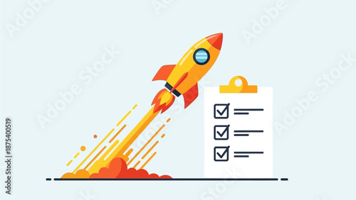 Rocket launch checklist successful project planning and execution with a clear roadmap