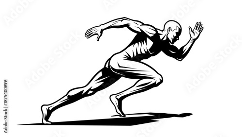 Dynamic illustration of a sprinter in mid-stride, capturing the essence of speed and athletic performance
