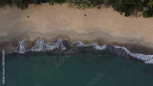 Top view of the idyllic beach.
