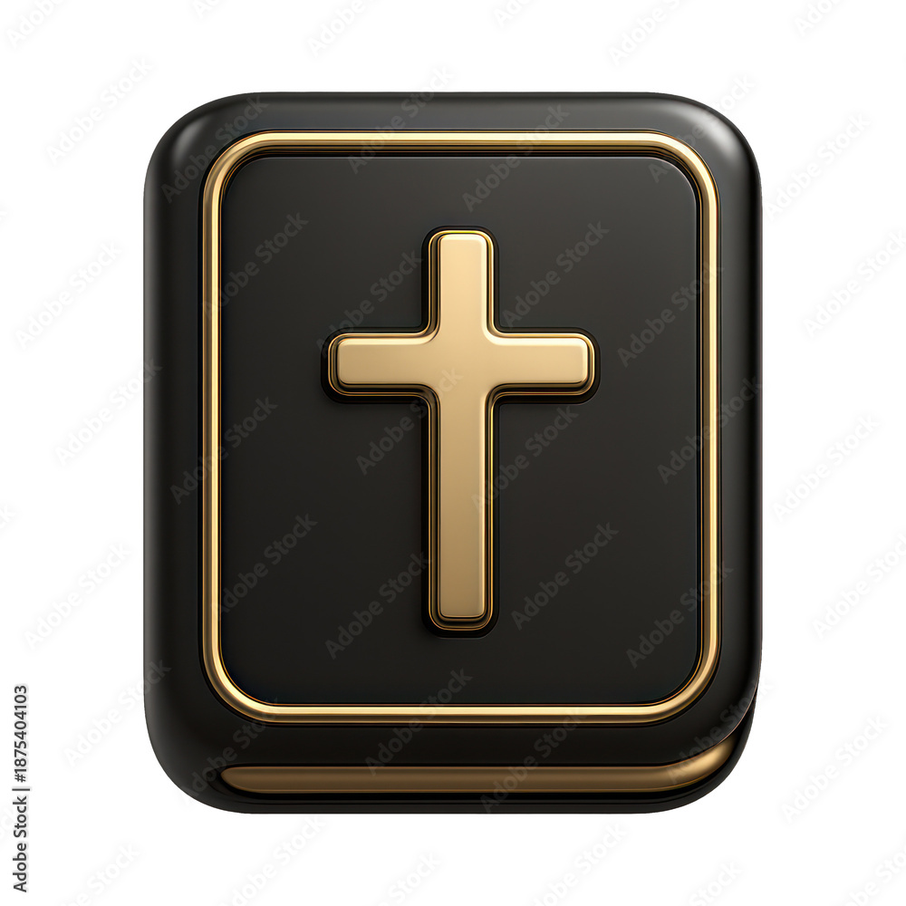 Obraz premium PNG Elegant gold cross icon