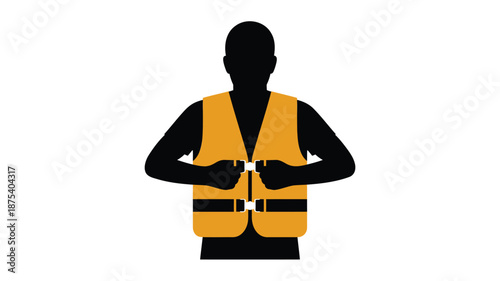 Man wearing safety vest for protection and security
