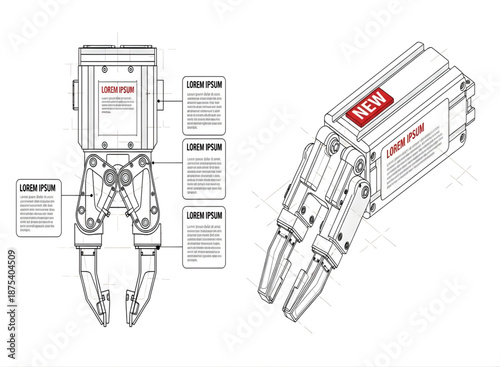 Robotic gripper engineering blueprint