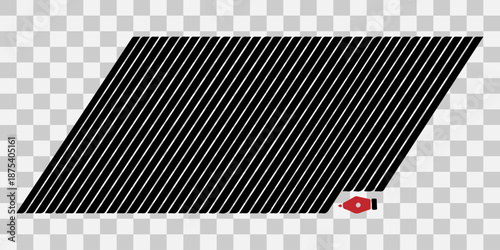 Black solar panel with spotlight