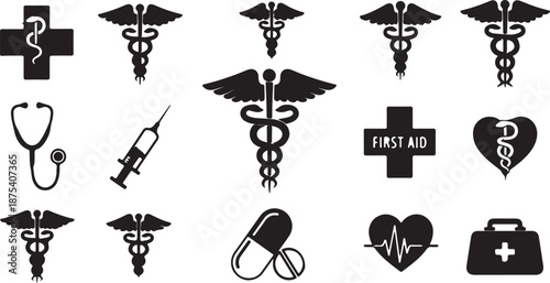 medical caduceus silhouette