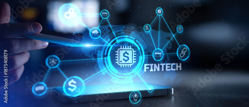 Canvas Print FinTech and Digital Innovation in Global Financial Technology.