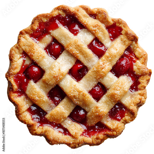 strawberry pie isolated on transparent