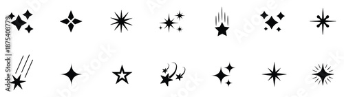   Sparkle vector icons set.  star icon Shine sparkle icon. Shine symbol illustration. star sign collection. Star vector icons. Set of star symbols isolated.