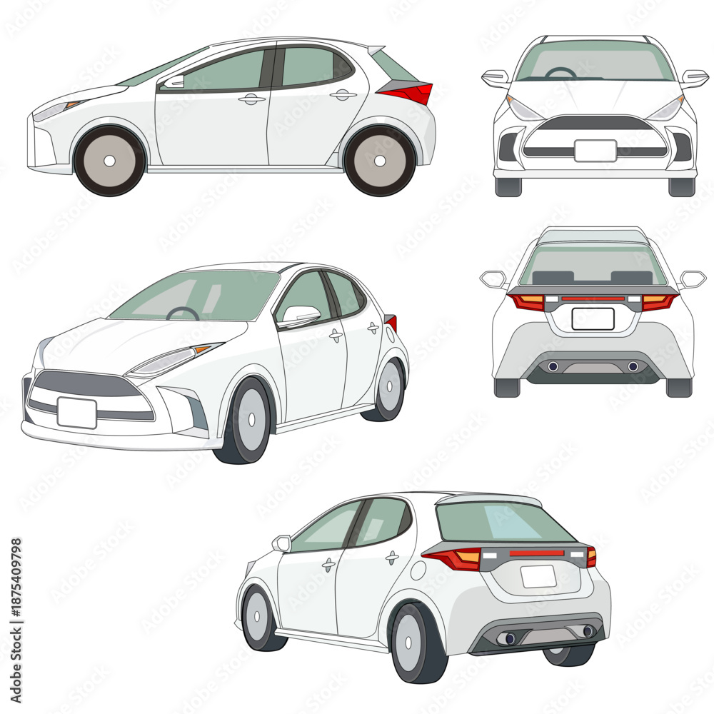 Fototapeta premium 自動車セット（主線あり）