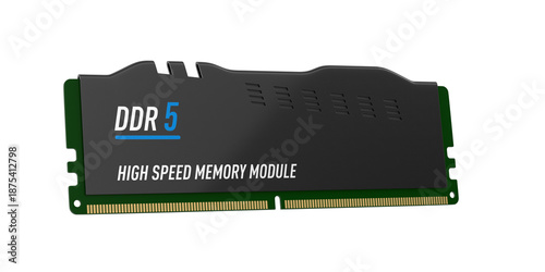 Foto DDR RAM chip memory card on white background