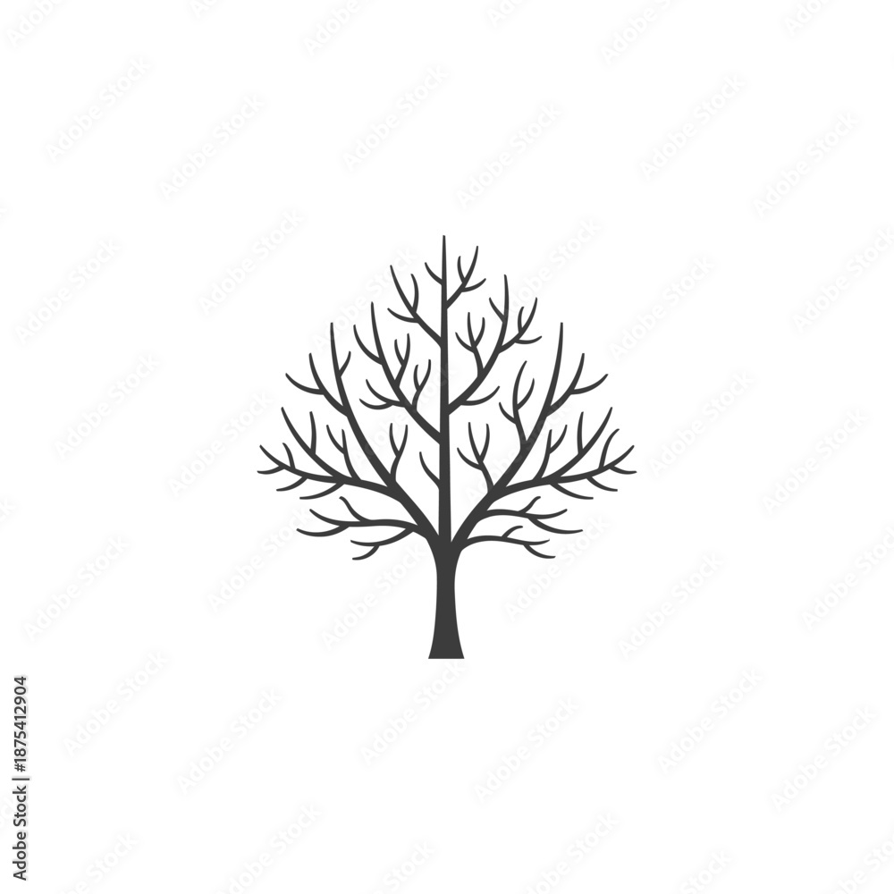Obraz premium Bare Tree Silhouette Vector Art