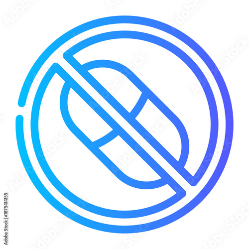 No Pills Medication Prohibition Icon	