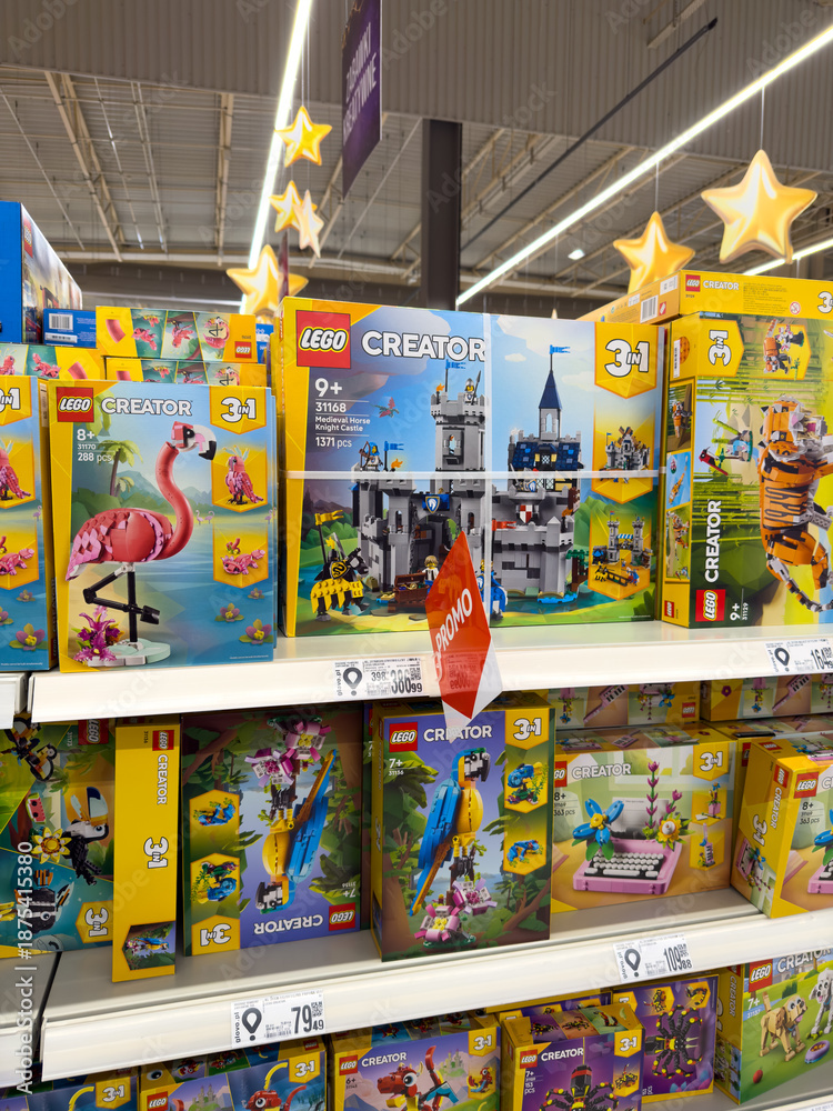 Naklejka premium Colorful LEGO Creator display in store