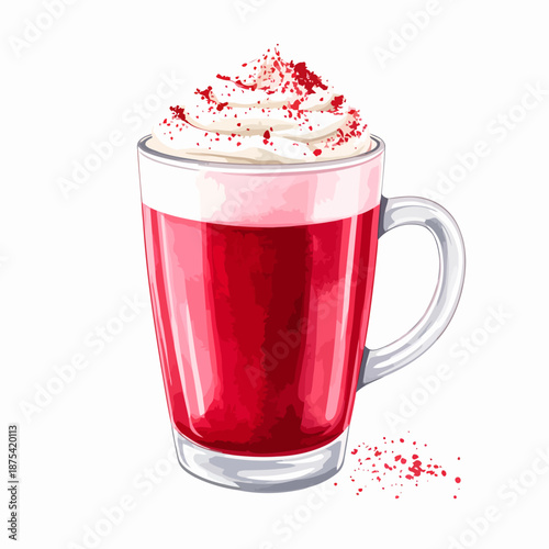 Red Hot Chocolate in Clear Mug.