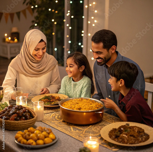 Ramadan family dinner table meal