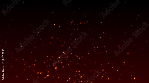 Fire  blur particles over black background. Fire sparks background. Abstract dark glitter fire particles lights.