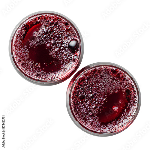 red currant juice on transparent
