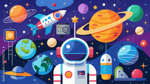 Educational Space Universe Vector Infographic Posters