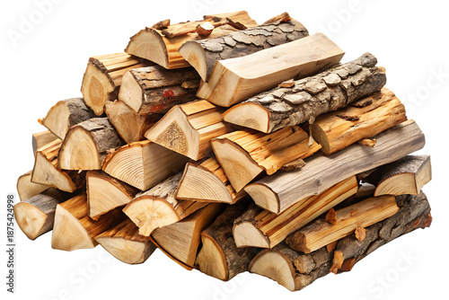 Wallpaper Mural High quality firewood, isolated on white background.png Torontodigital.ca